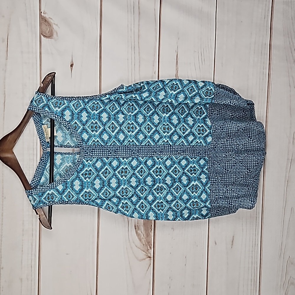 Lucky Brand Geometric Print Scoop Neck Sleeveless Tank Top - Medium